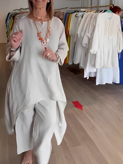 Linen pants suit set
